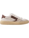 PURAAI zapatilla vegana Vintage Cognac blanca vista lateral