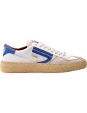 PURAAI zapatilla vegana Vintage Sambuca blanca y logo azul royal
