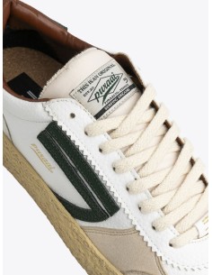 PURAAI zapatilla vegana Vintage Vischio blanca y logo verde 2