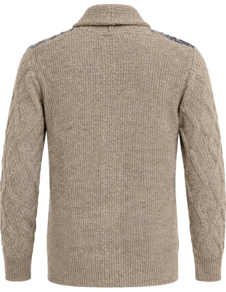 Cárdigan de lana multicolor BOB Original para hombre con cuello smoking espalda