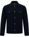 Zanone - Slowear chaqueta punto estilo Sahariana azul lana merino vista frontal limpia