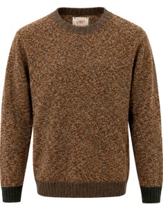 Bob Jersey cuello redondo jaspeado marrón y naranja
