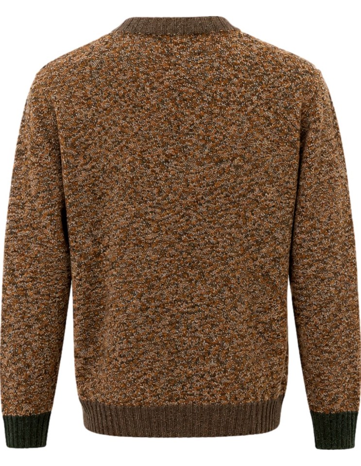 Bob Jersey cuello redondo jaspeado marrón y naranja espalda