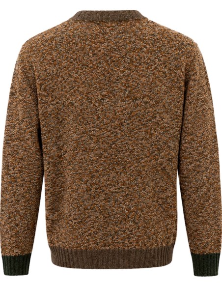 Bob Jersey cuello redondo jaspeado marrón y naranja espalda