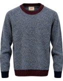 Jersey Bob Cuello Redondo Jaspeado azul – Lana Shetland Zegna Baruffa