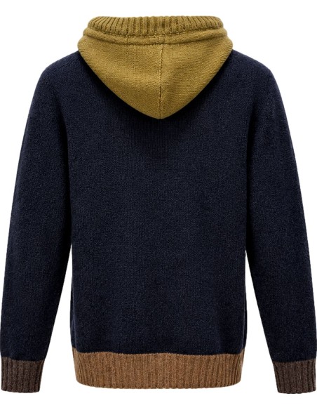 Cardigan Bob azul con capucha y contrastes | Ego Madrid