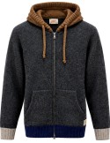 Cardigan Bob gris con capucha y contrastes – Lana Shetland Zegna Baruffa