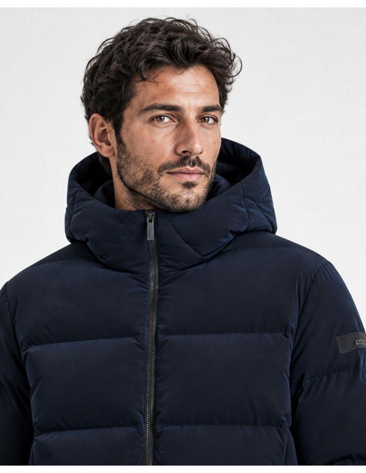 RRD Superrduck Tubic 14 Jkt azul con capucha detalle cuello y capucha