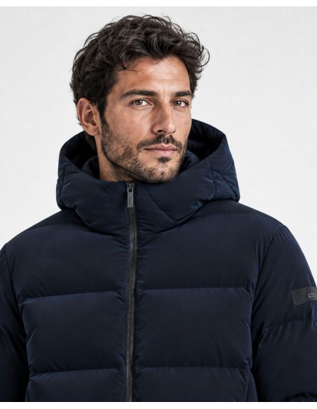 RRD Superrduck Tubic 14 Jkt azul con capucha detalle cuello y capucha