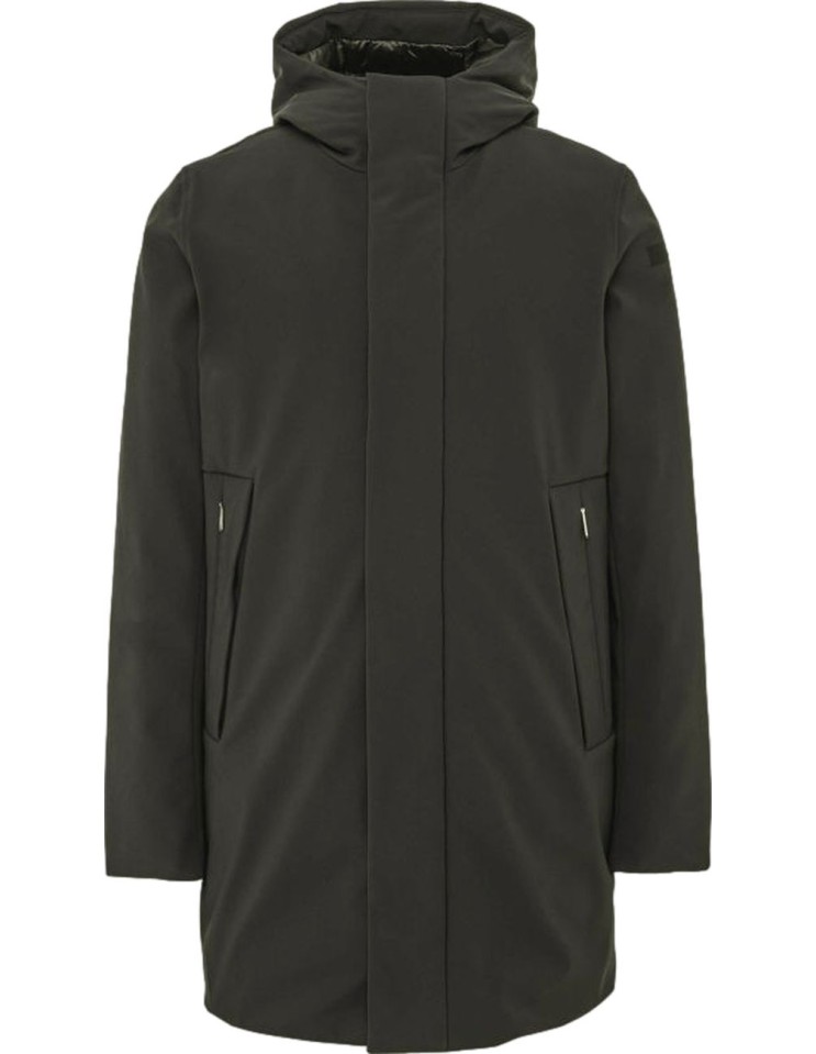 RRD Winter Eskimo parka hombre verde con Plumón de Pato 90/10 y Tejido SURFLEX® vista frontal
