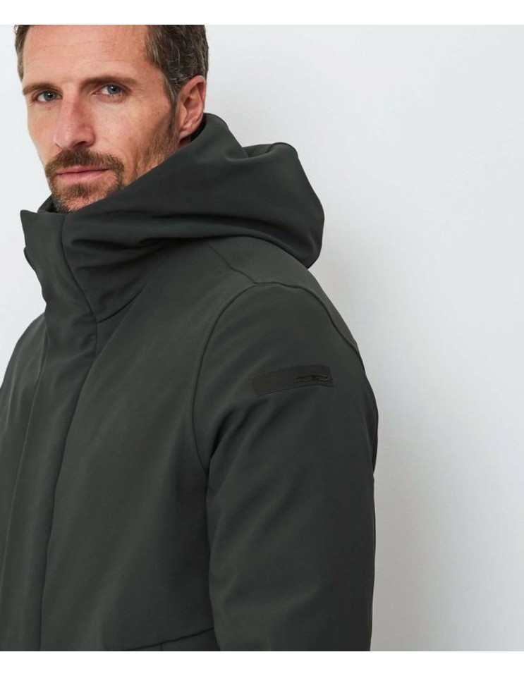 RRD Winter Eskimo parka hombre verde con Plumón de Pato 90/10 y Tejido SURFLEX® detalle cuello y logo