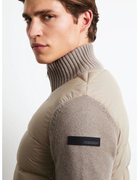 Chaqueta híbrida RRD de plumón de pato 90/10 con mangas de lana y cachemira detalle logo