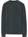 Jersey RRD Bouclé Round Knit verde de cuello redondo vsita frontal