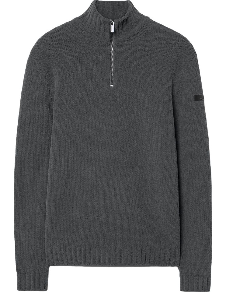 Jersey Cinematt RRD gris con media cremallera, vista frontal