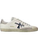 Premiata Steven Print Edition blanco talonera gris y logo azul