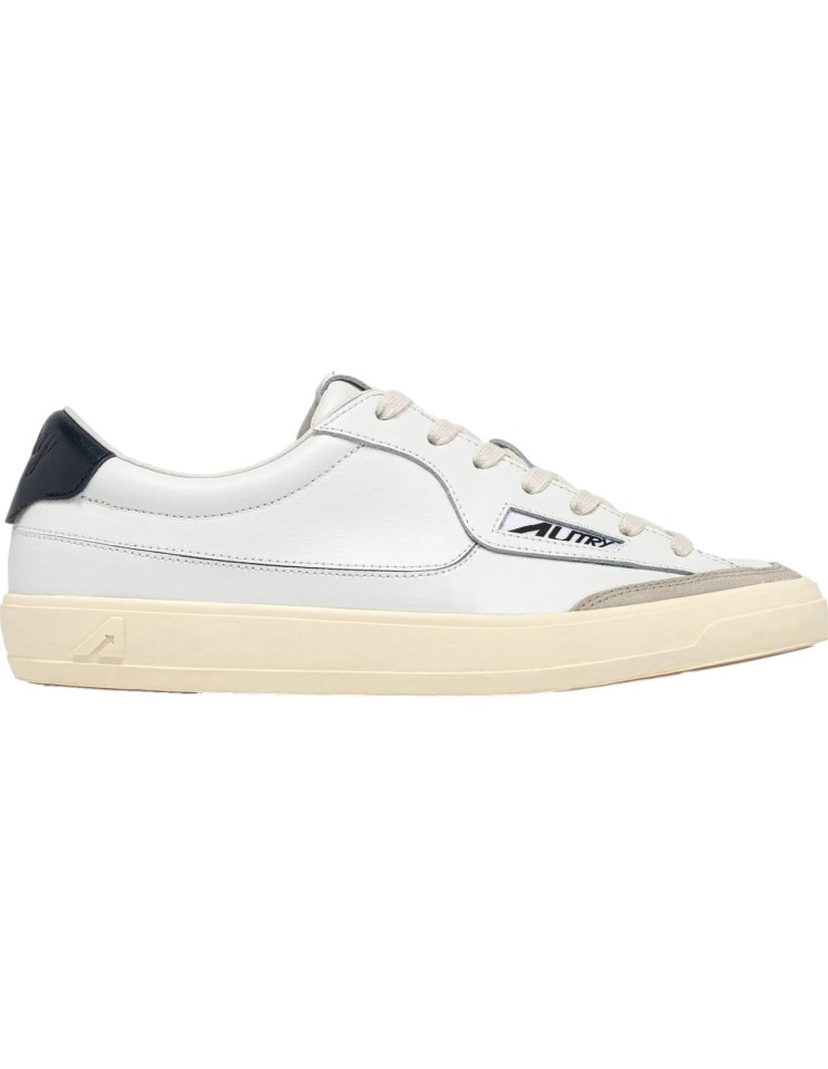 Autry sneakers hombre Windscape blanca talonera azul oscuro vistas lateral