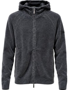 RRD Sudadera gris con Capucha Chenilla Velvet Techno Wash Hood Zip Knit | Efecto Delavé vista frontal