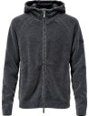 RRD Sudadera gris con Capucha Chenilla Velvet Techno Wash Hood Zip Knit | Efecto Delavé vista frontal