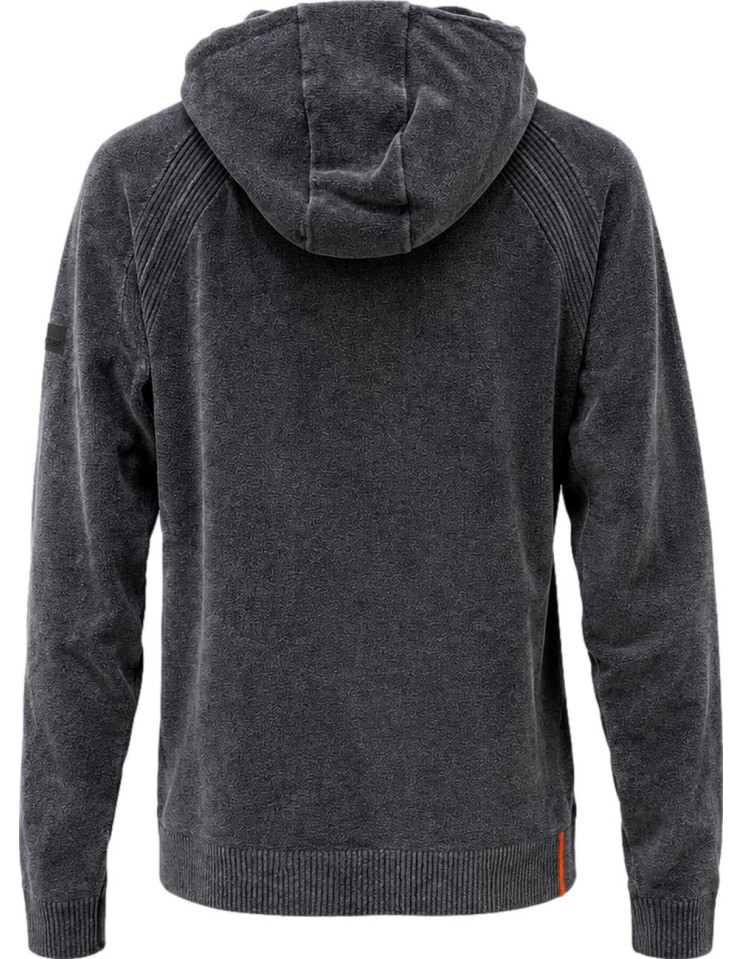 RRD Sudadera gris con Capucha Chenilla Velvet Techno Wash Hood Zip Knit | Efecto Delavé vista espalda