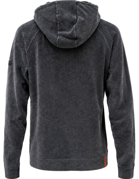 RRD Sudadera gris con Capucha Chenilla Velvet Techno Wash Hood Zip Knit | Efecto Delavé vista espalda