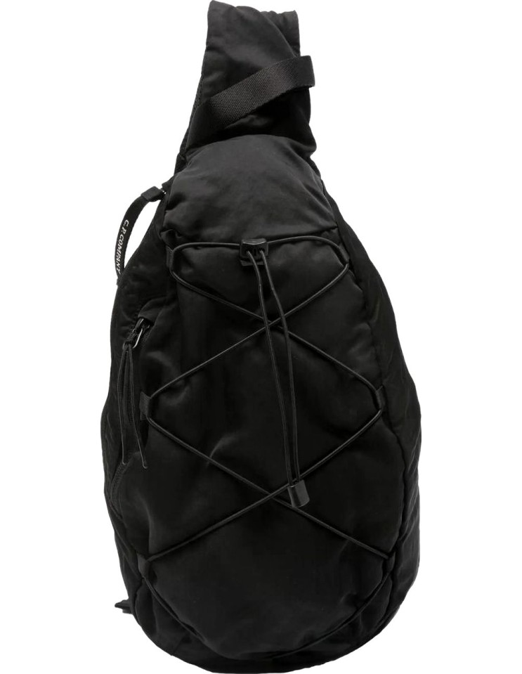 Mochila Bandolera C.P. Company Nylon B Lens Negra vista frontal
