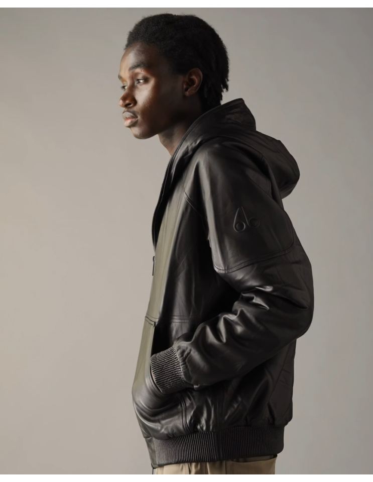 Bomber de Cuero Neo Bunny - Moose Knuckles vista lateral