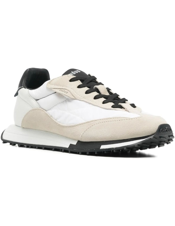 Ghōud SNEAKERS Rush M9 Blanco contrastes negros vista frontal