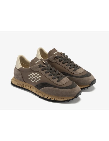 BePositive Starter Taupe vista lateral dos zapatillas