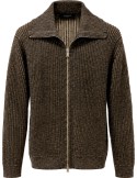 Zanone cardigan lana cremallera bicolor marrón / beige