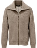 Zanone cardigan lana cremallera bicolor beige/nata