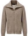 Zanone cardigan lana cremallera bicolor beige/nata vista frontal