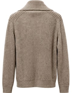 Zanone cardigan lana cremallera bicolor beige/nata vista frontal 2