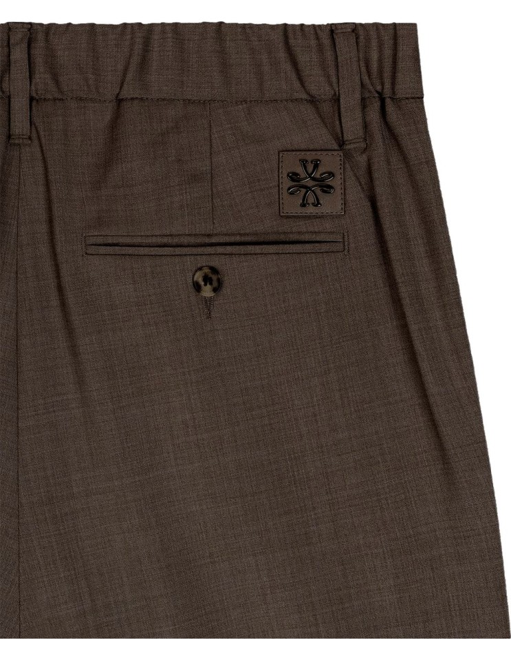 Pantalón Jacob Cohën Gray marrón lana invierno detalle logo y cinturilla