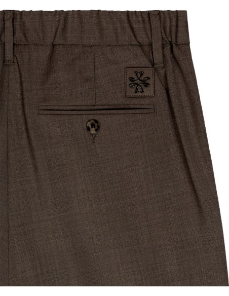 Pantalón Jacob Cohën Gray marrón lana invierno detalle logo y cinturilla