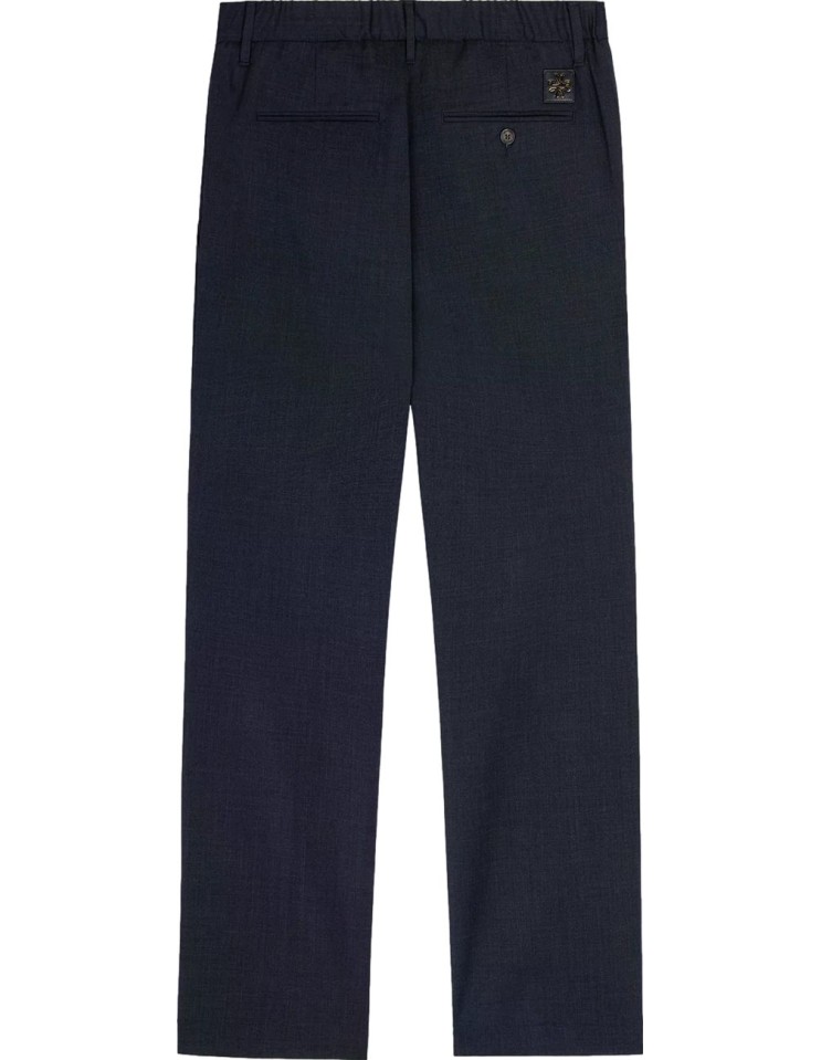 Pantalón Jacob Cohën Gray azul lana invierno vista trasera cintura fruncida
