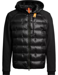 Chaqueta Híbrida Hombre Parajumpers Vigolo negro con Capucha vista frontal