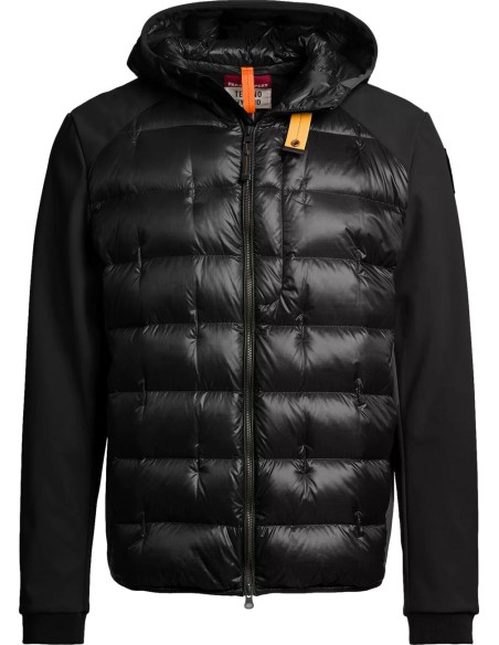 Chaqueta Híbrida Hombre Parajumpers Vigolo negro con Capucha vista frontal