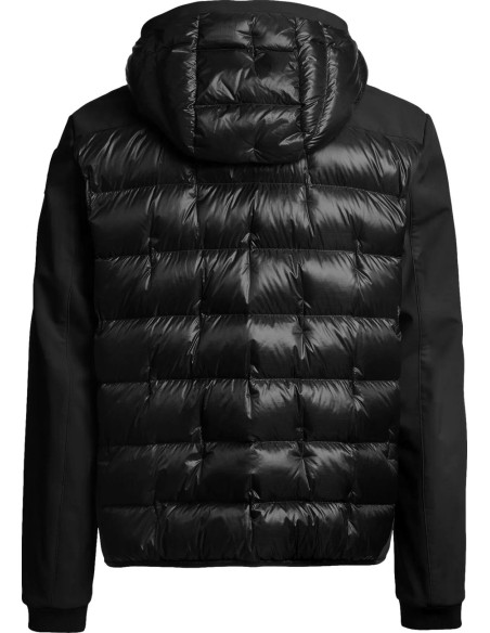 Chaqueta Híbrida Hombre Parajumpers Vigolo negro con Capucha vista espalda