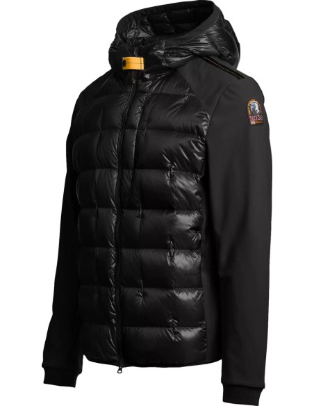 Chaqueta Híbrida Hombre Parajumpers Vigolo negro con Capucha vista lateral