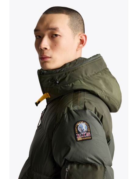 Parajumpers Tyrik verde – Chaqueta de plumón con capucha Endurance detalle logo