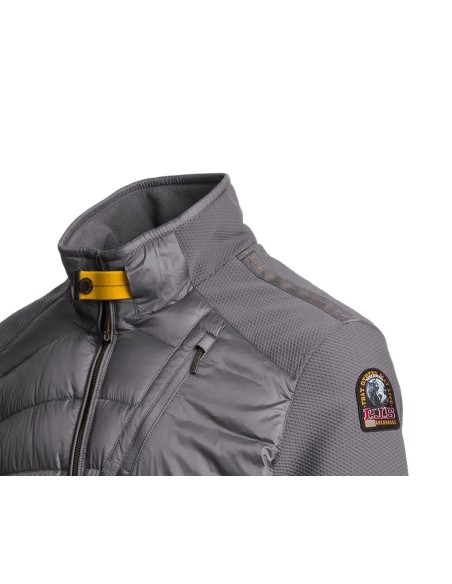 PARAJUMPERS Jayden hybrid gris pewter detalle cuello y tira amarilla