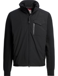 Parajumpers Steel River Cárdigan Híbrido Hombre Negro vista frontal