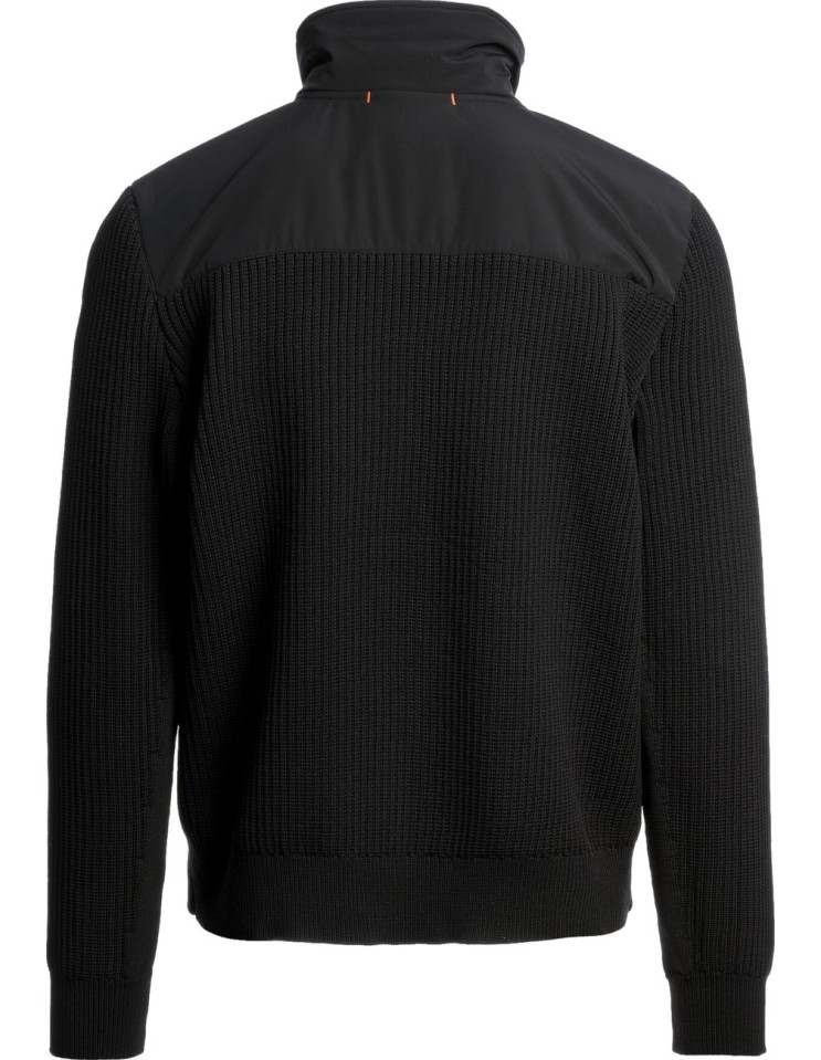 Parajumpers Steel River Cárdigan Híbrido Hombre Negro vista espalda