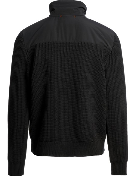 Parajumpers Steel River Cárdigan Híbrido Hombre Negro vista espalda