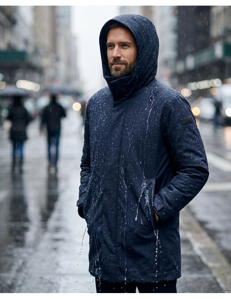 Sing Floating Parka Jkt - parka hombre plumas impermeable azul sobre la lluvia