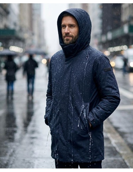 Sing Floating Parka Jkt - parka hombre plumas impermeable azul sobre la lluvia