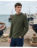 Jersey verde cuello redondo de punto estructurado modelo Luz – Saint James