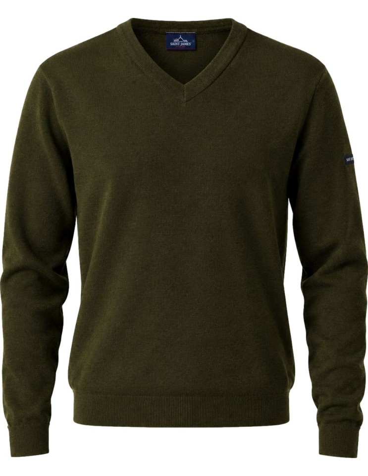 Saint James Jersey de pico color verde land vista frontal