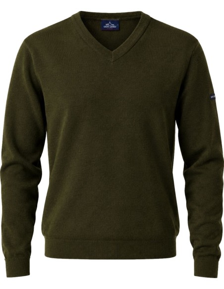 Saint James Jersey de pico color verde land vista frontal