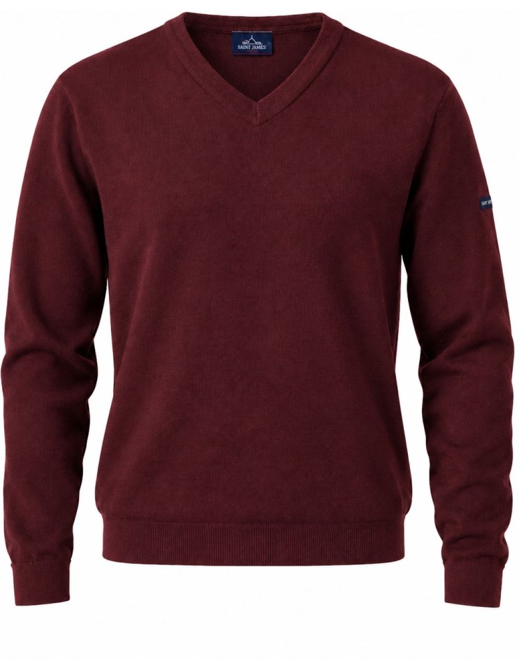 Saint James Jersey de pico color granate vista frontal